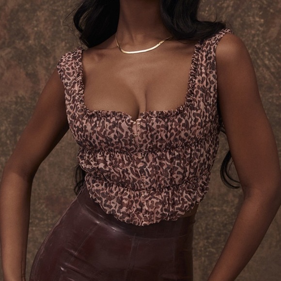 House of cb Carly animal print ruched corset top - Picture 3 of 15